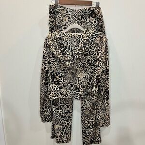 Juicy Couture Velour Tracksuit Set Leopard Women’s Sz XL Bling Flare Leg Y2K NWT